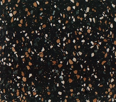 أرض الحمام الأسود terrazzo بلاط